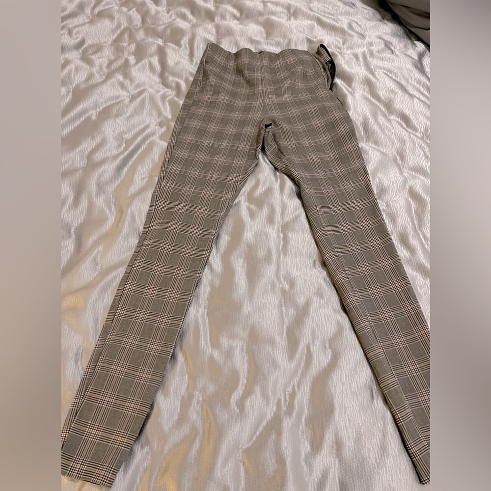 Plaid skinny stretch pants from Zara